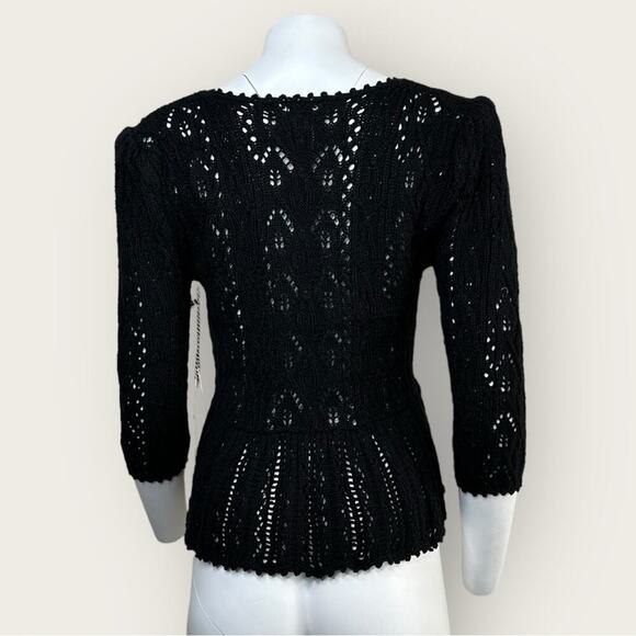 NWT | St. Roche | Knit Peplum Top | Black | Medium - Picture 4 of 16